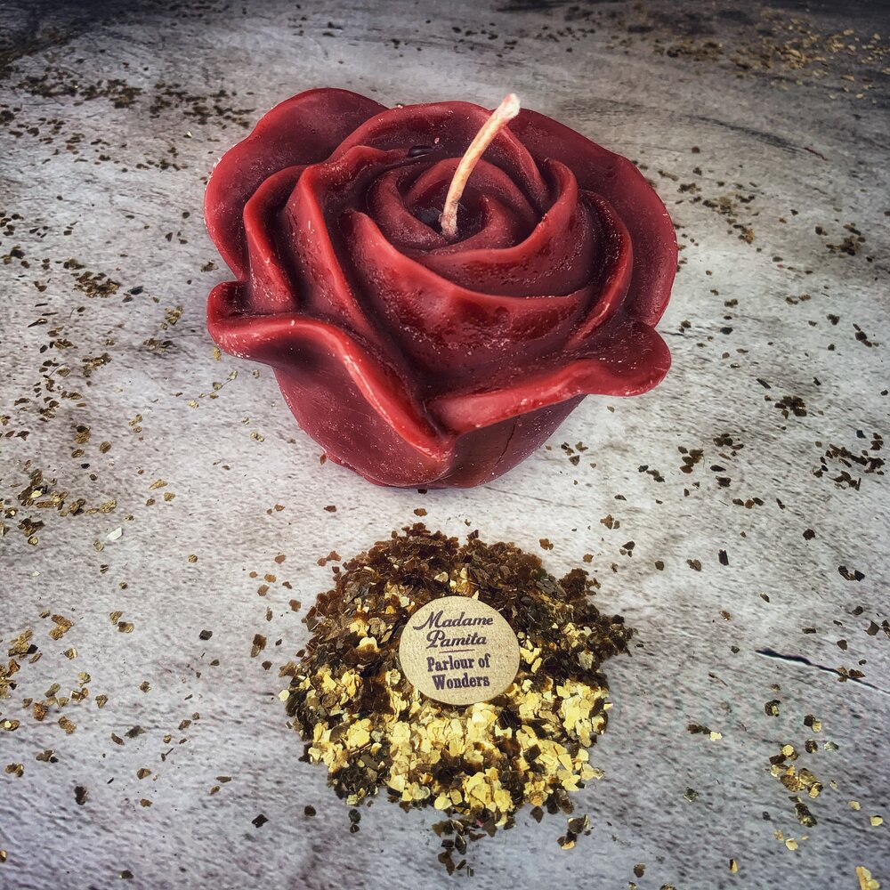 Beeswax Rose Romance Spell Candle - Northern Magick Supplies