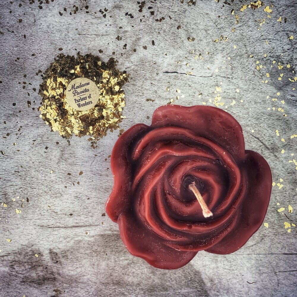 Beeswax Rose Romance Spell Candle - Northern Magick Supplies