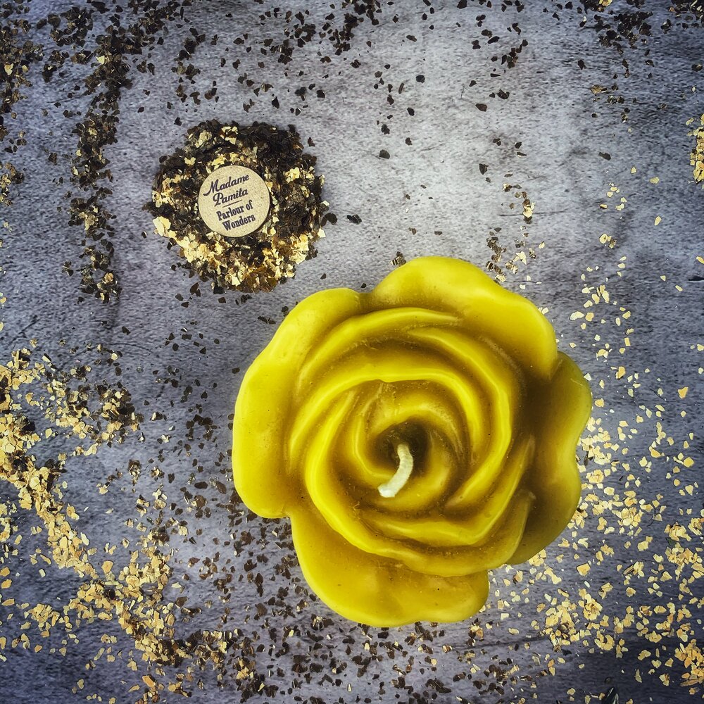 Beeswax Rose Romance Spell Candle - Northern Magick Supplies