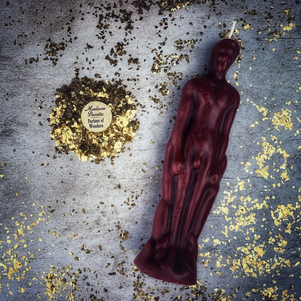 Beeswax Male Figural Spell Candle - Sympathetic Magic & Personal Power - Northern Magick Supplies
