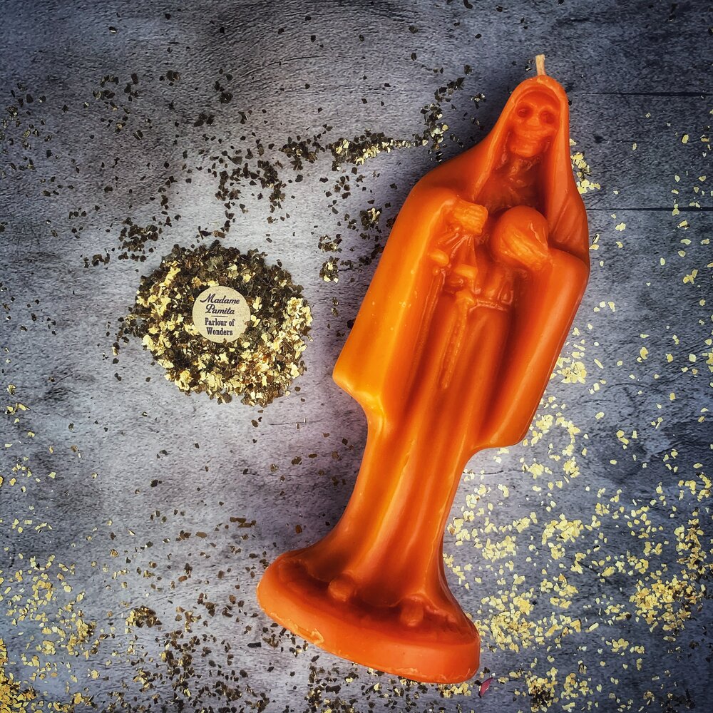 Beeswax Santa Muerte Spell Candle - Northern Magick Supplies