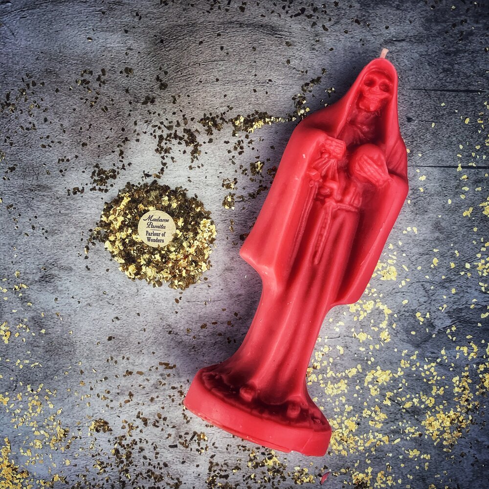 Beeswax Santa Muerte Spell Candle - Northern Magick Supplies