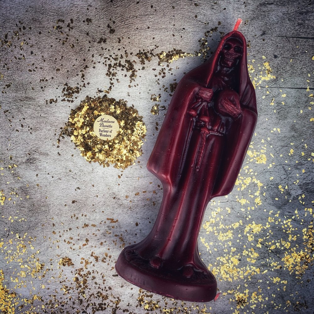 Beeswax Santa Muerte Spell Candle - Northern Magick Supplies