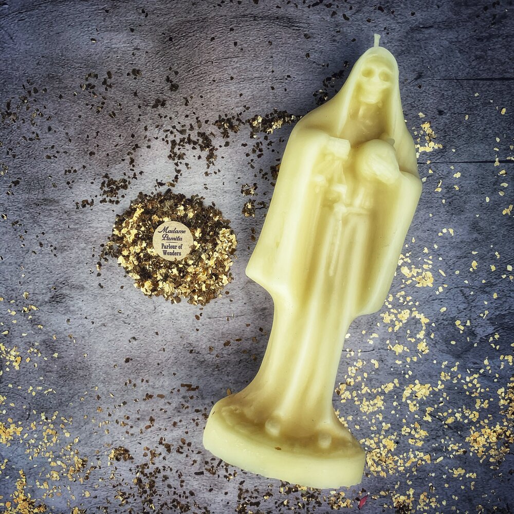 Beeswax Santa Muerte Spell Candle - Northern Magick Supplies