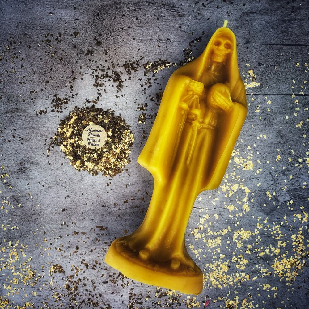 Beeswax Santa Muerte Spell Candle - Northern Magick Supplies