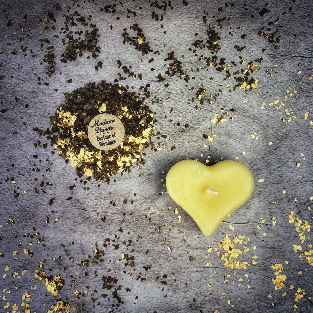 Beeswax Mini Heart Spell Candle - Love Influence & Emotional Healing Magic - Northern Magick Supplies