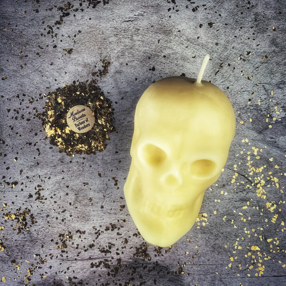 Beeswax Skull Spell Candle - Large - Northern Magick Supplies