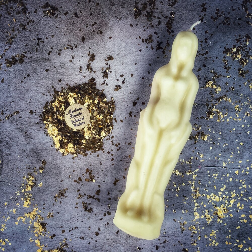Beeswax Female Figural Spell Candle - Sympathetic Magic & Personal Power