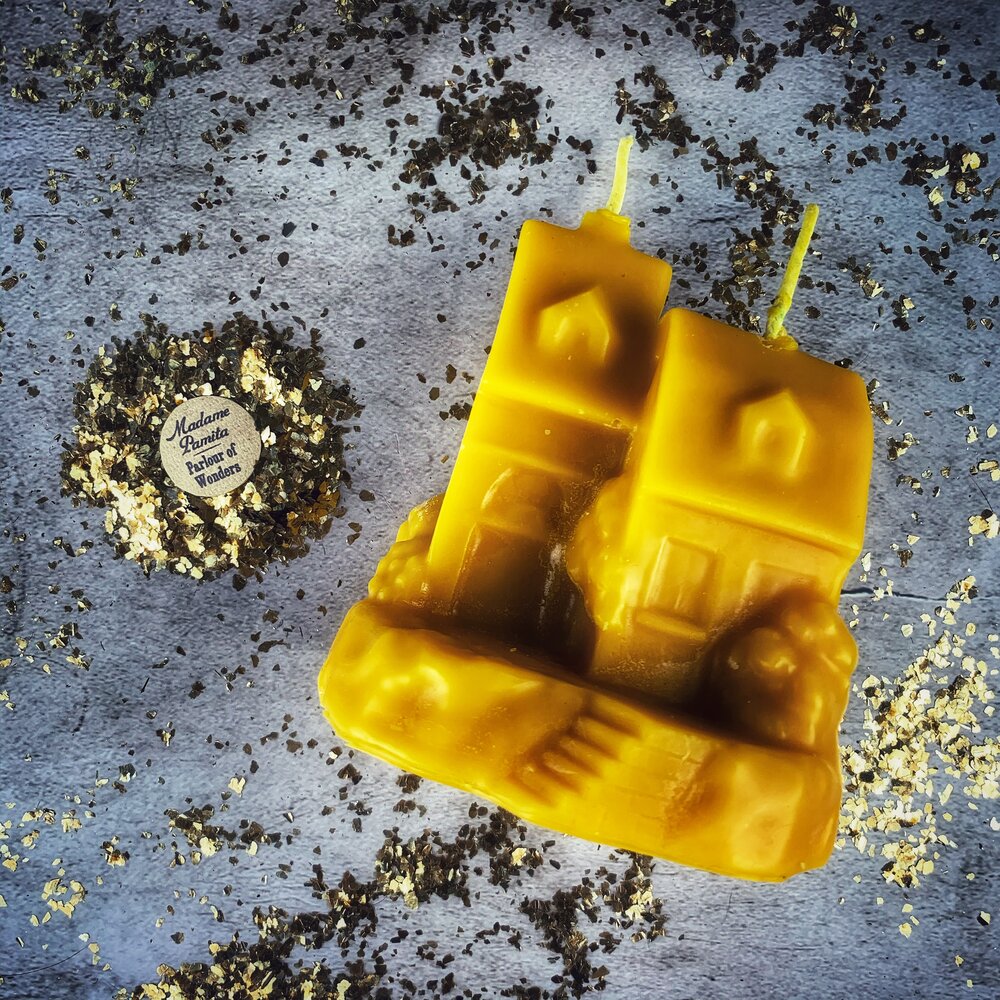 Beeswax Happy House Spell Candle - Northern Magick Supplies