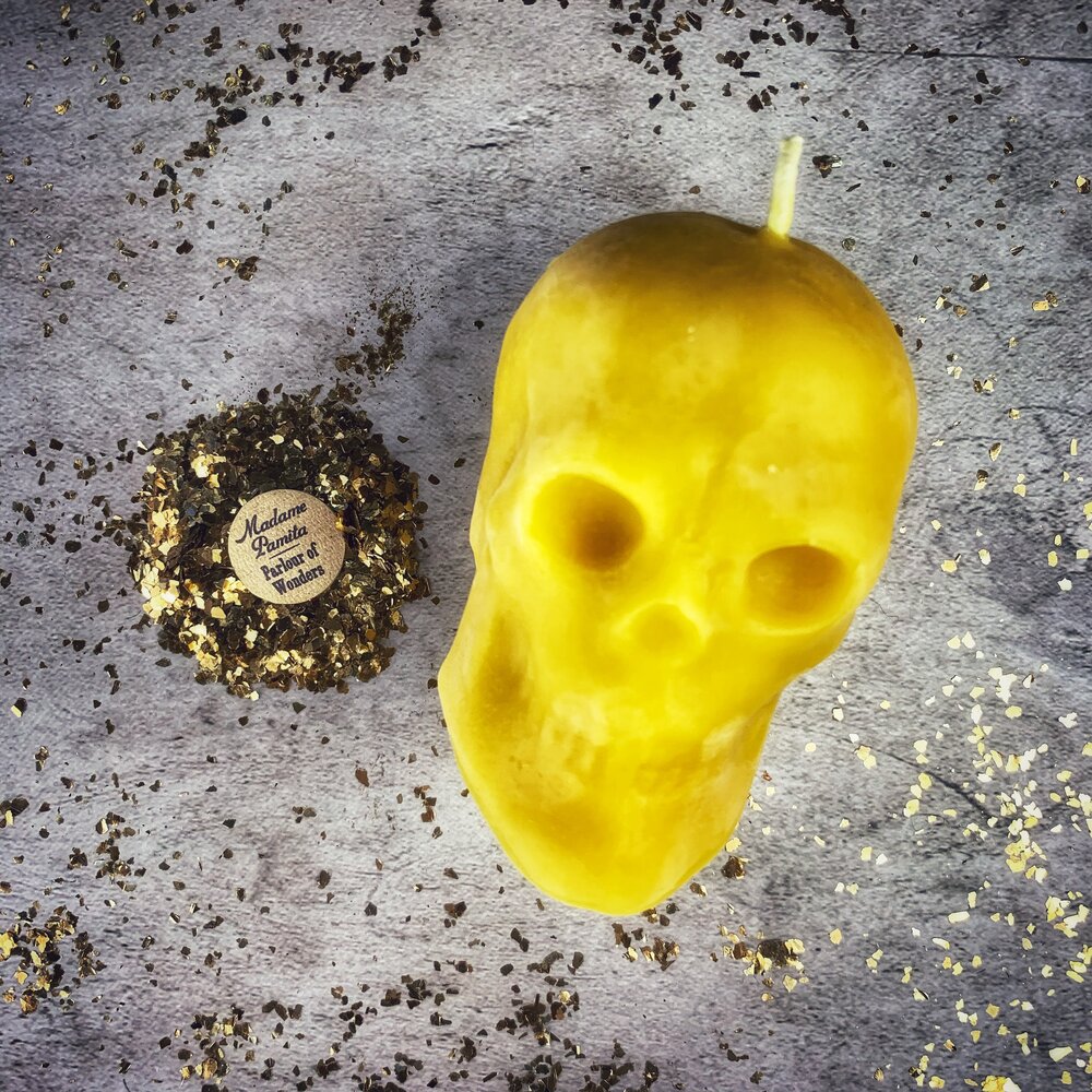 Beeswax Skull Spell Candle - Large - Northern Magick Supplies