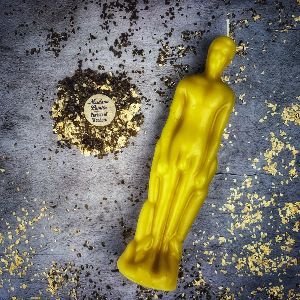 Beeswax Male Figural Spell Candle - Sympathetic Magic & Personal Power - Northern Magick Supplies