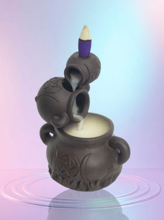 Ceramic Triple Cauldron Backflow Incense Burner