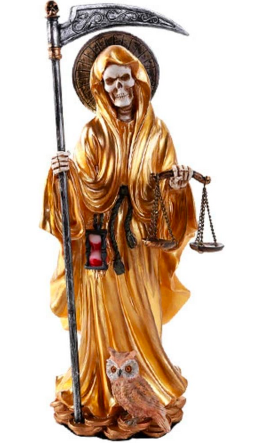 Santa Muerte Saint of Holy Death Resin Statue Figurine (Stand 10.5")
