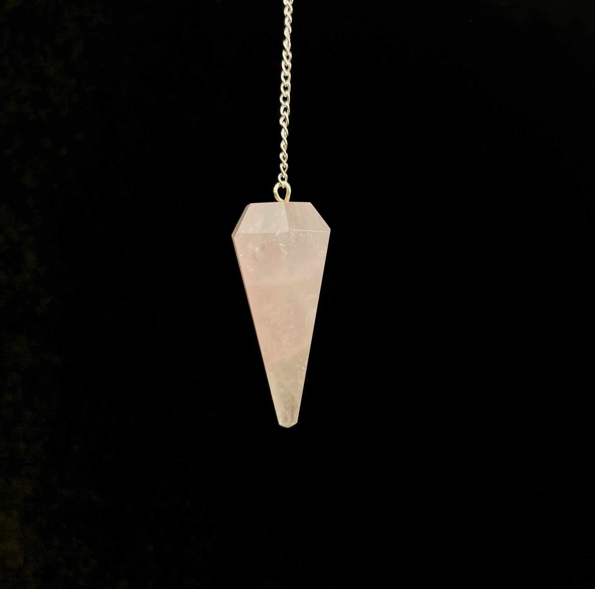 Rose Quartz Pendulum 6 sided point 1.5" - Northern Magick Supplies