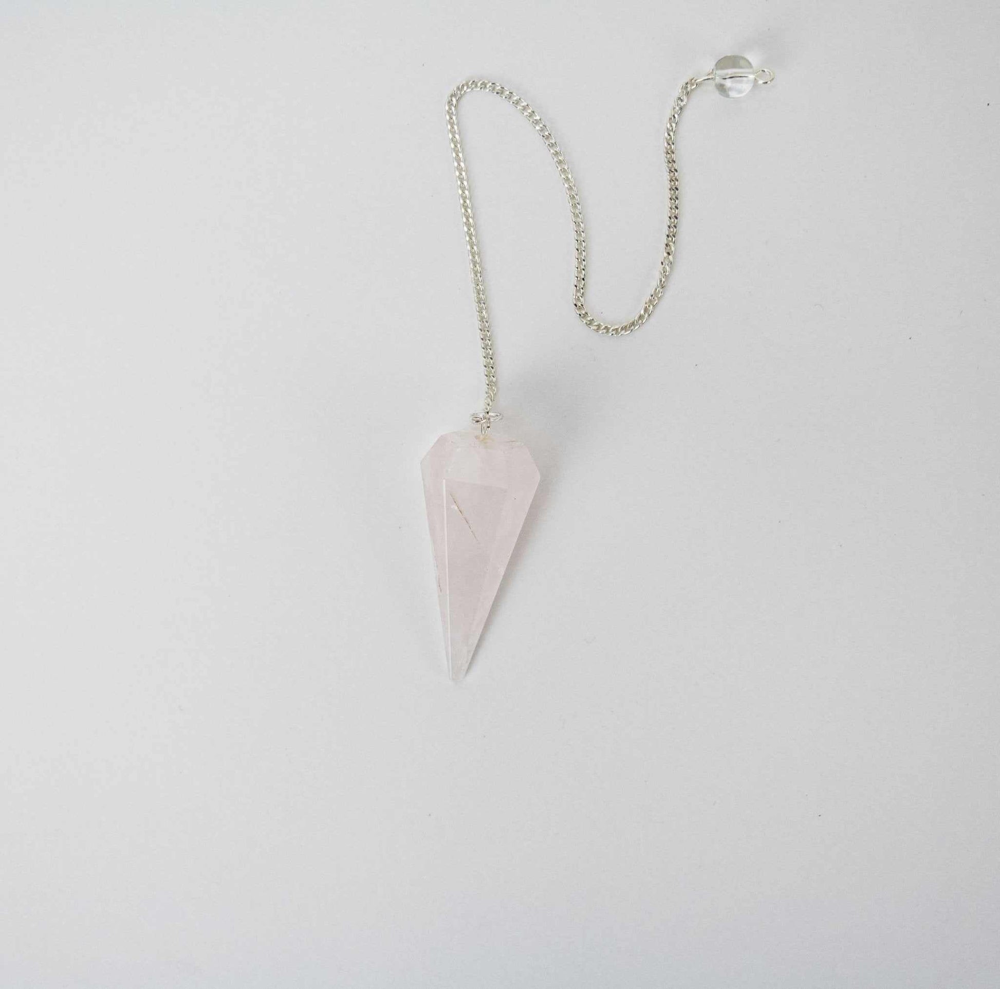 Rose Quartz Pendulum 6 sided point 1.5" - Northern Magick Supplies