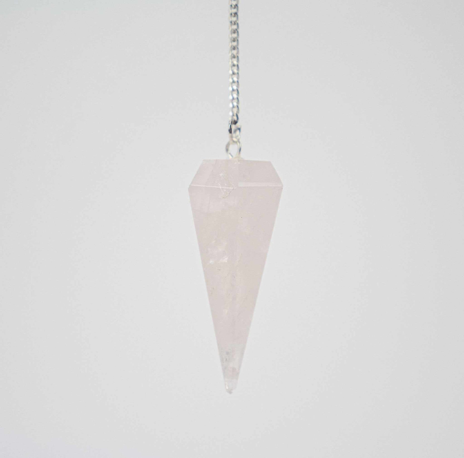 Rose Quartz Pendulum 6 sided point 1.5" - Northern Magick Supplies
