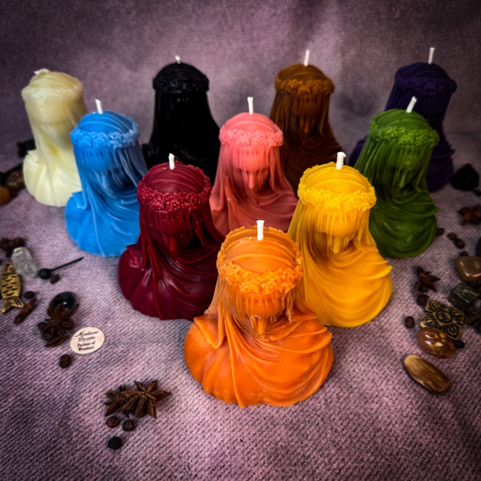Beeswax Veil of Secrets Spell Candle - Northern Magick Supplies