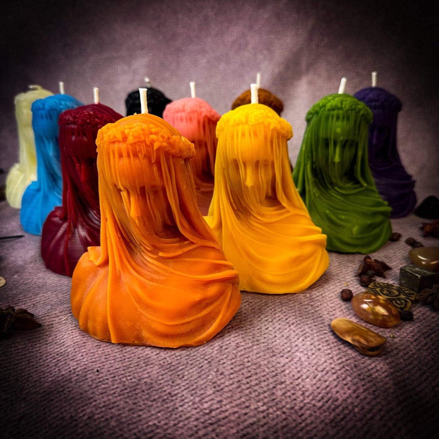 Beeswax Veil of Secrets Spell Candle - Northern Magick Supplies