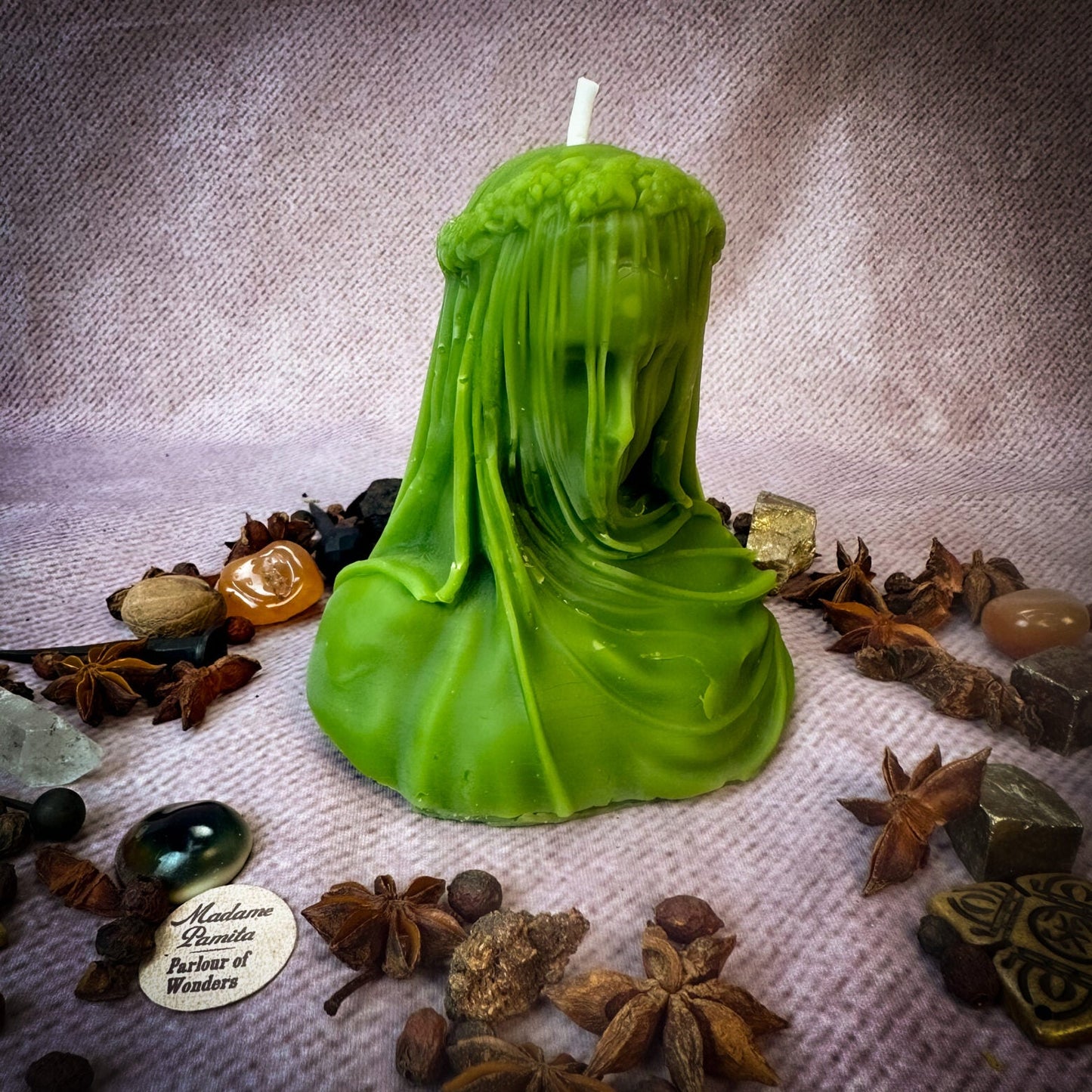 Beeswax Veil of Secrets Spell Candle - Truth Revelation & Privacy Protection