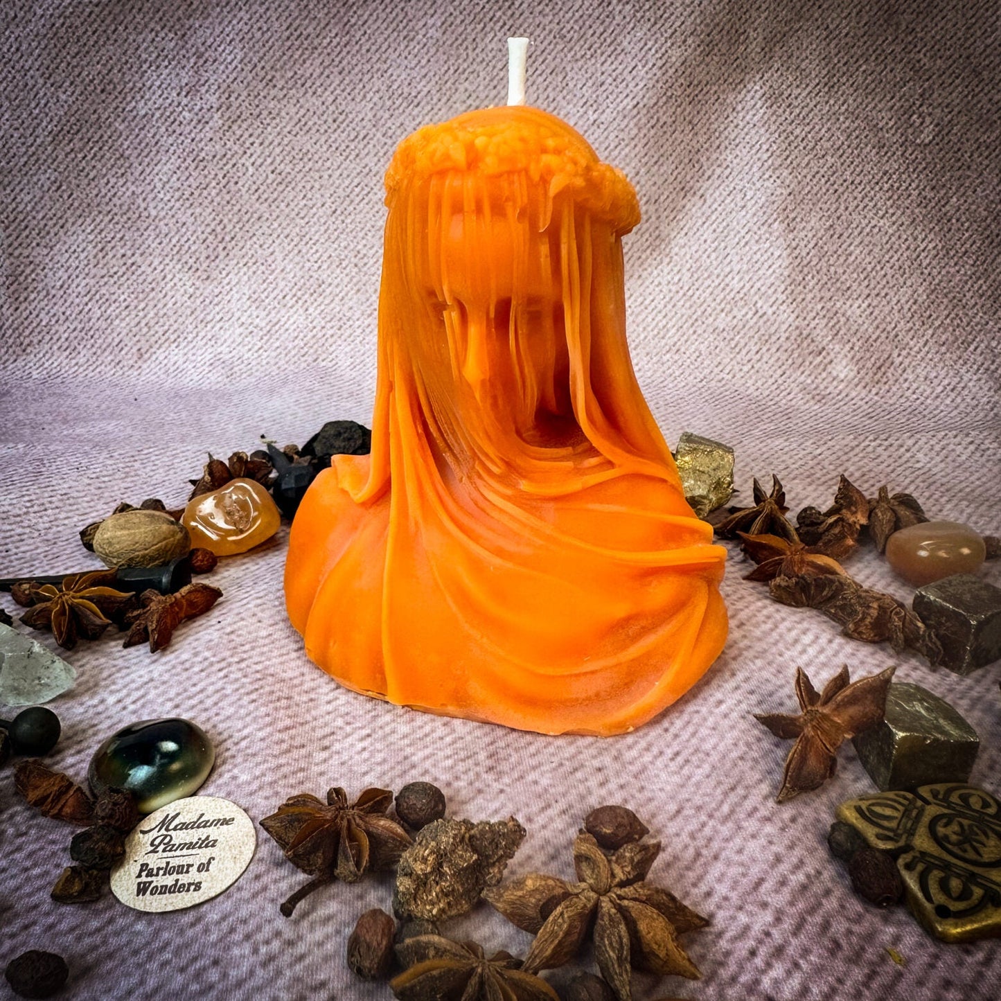 Beeswax Veil of Secrets Spell Candle - Northern Magick Supplies