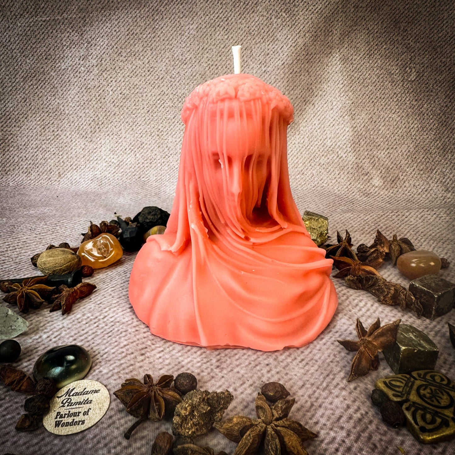 Beeswax Veil of Secrets Spell Candle - Truth Revelation & Privacy Protection