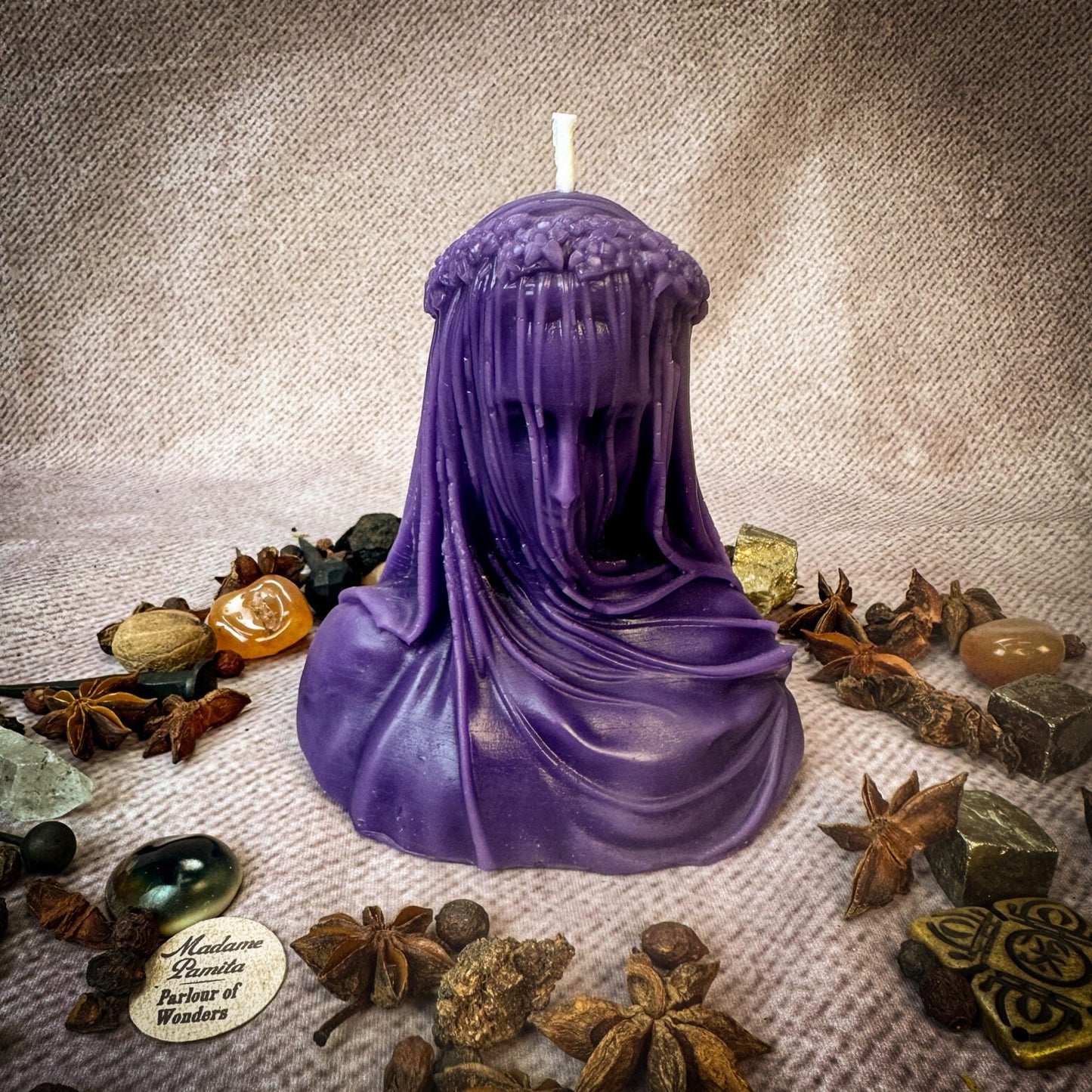 Beeswax Veil of Secrets Spell Candle - Truth Revelation & Privacy Protection