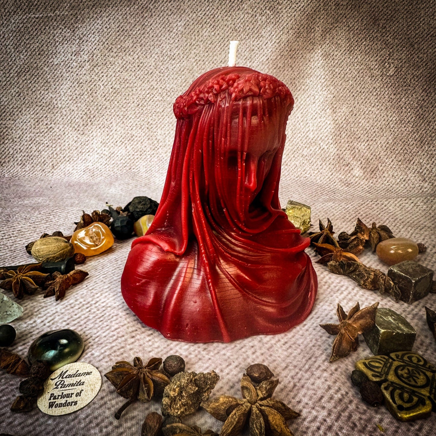 Beeswax Veil of Secrets Spell Candle - Truth Revelation & Privacy Protection